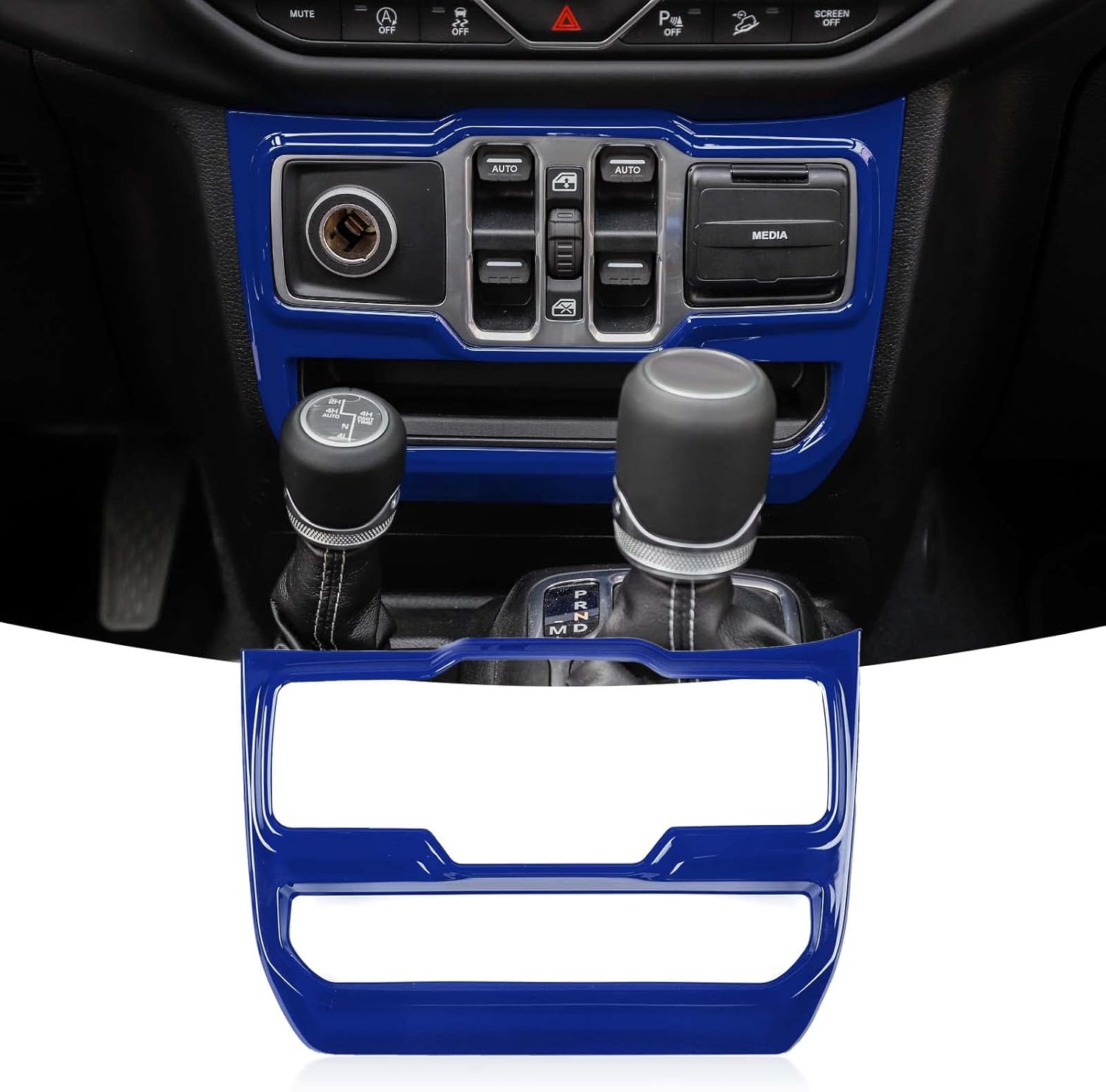 JeCar Window Control Panel Trim Cover Interior Decoration Accessories Compatible with Jeep Wrangler 2018-2023 JL JLU & 2020-2023 Gladiator JT, Blue