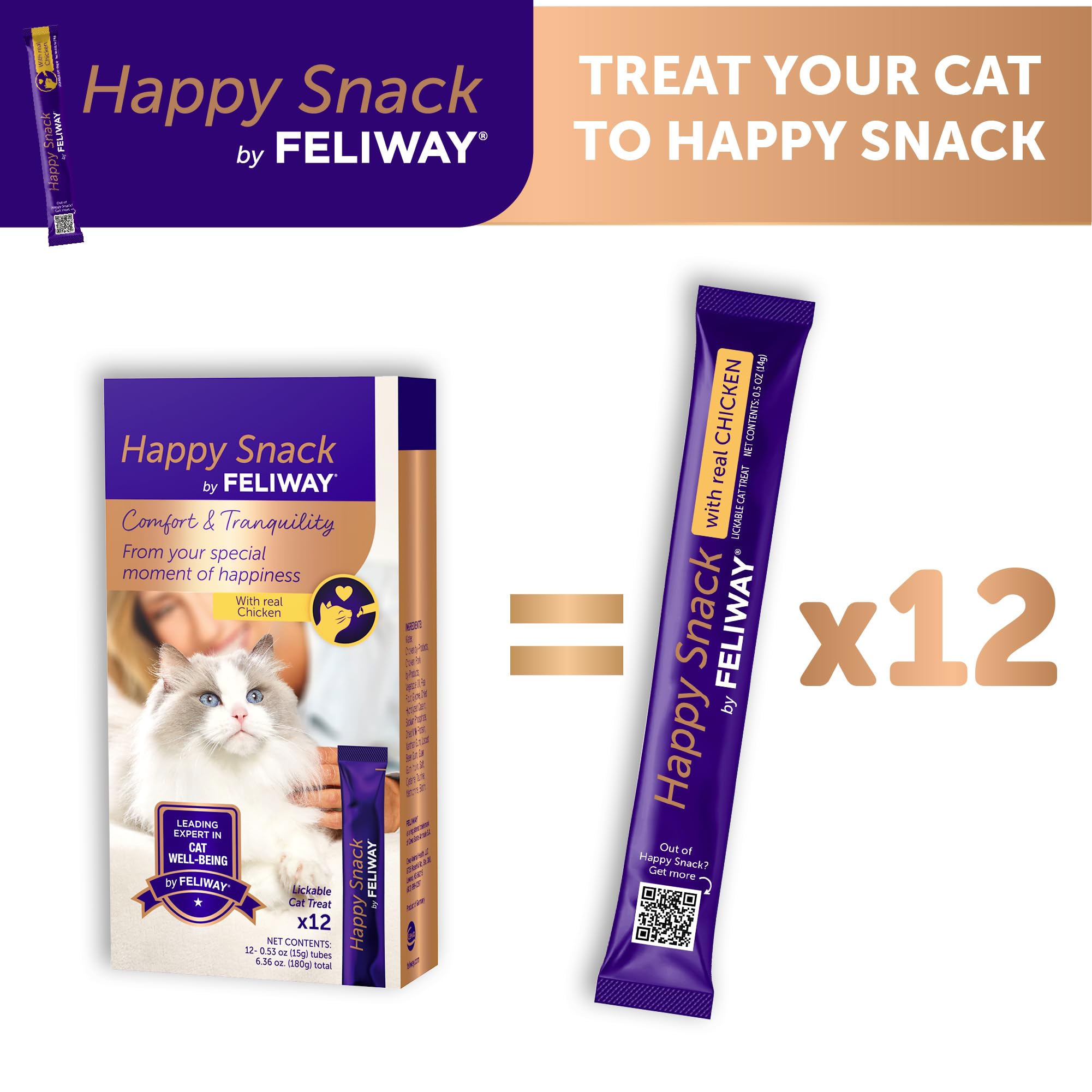 FELIWAY MultiCat 3 x 30 Day Cat Calming Refills for Pheromone Diffuser & Happy Snack Delicious Calming cat Treats (12-ct Chicken Flavor) - image 5