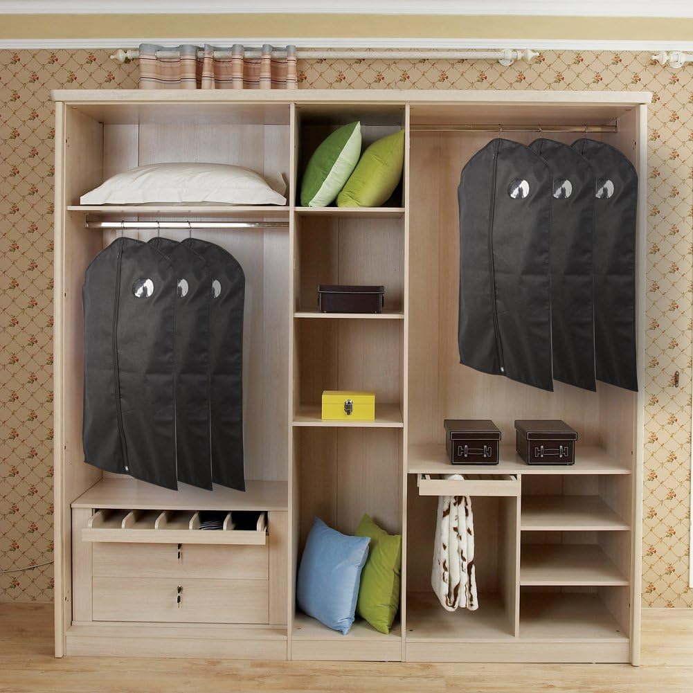 Pack of 3, 41 Inches Black Hanging Breathable Suit Garment Bags for Mens Closet,Jacket,Short Dress,Suit Travel, Protector or Storage : Home & Kitchen