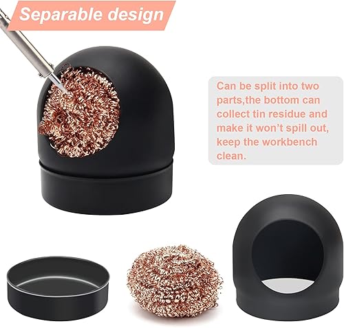 Miniatura 5 de Windspeed - Kit de limpiador de puntas de soldador, limpiador de puntas de soldadura de latón antideslizante, fundente de soldadura, punta de latón