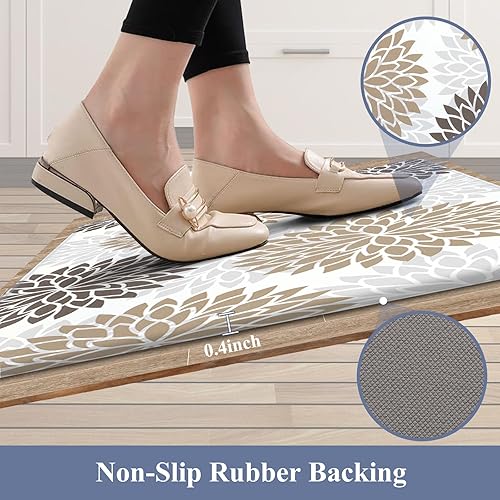 Miniatura 82 de HEBE Kitchen Mat 20"x71" Anti Fatigue Floor Mat Runner Non Slip Kitchen Mats for Floor Waterproof Kitchen Rugs and Mats Ergonomic Cushioned Comfort