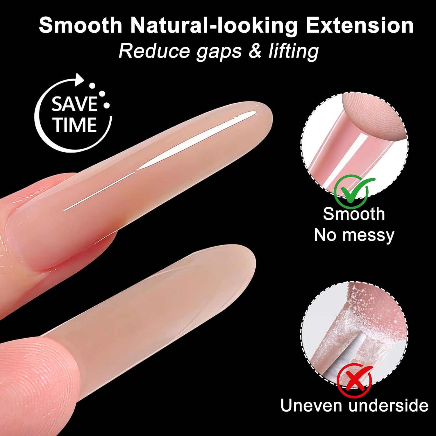 120 PCS 15 Sizes Sandwich Dual Nail Forms for Builder Gel Top & Bottom Dual Forms for Polygel Long OVAL Nail Molds for Quick Extension image 4