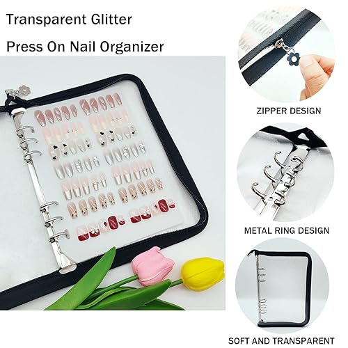 Miniatura 2 de Organizador de uñas a presión, 10 unidades, transparente, vacío, almacenamiento de uñas, embalaje de uñas a presión para almacenamiento de uñas