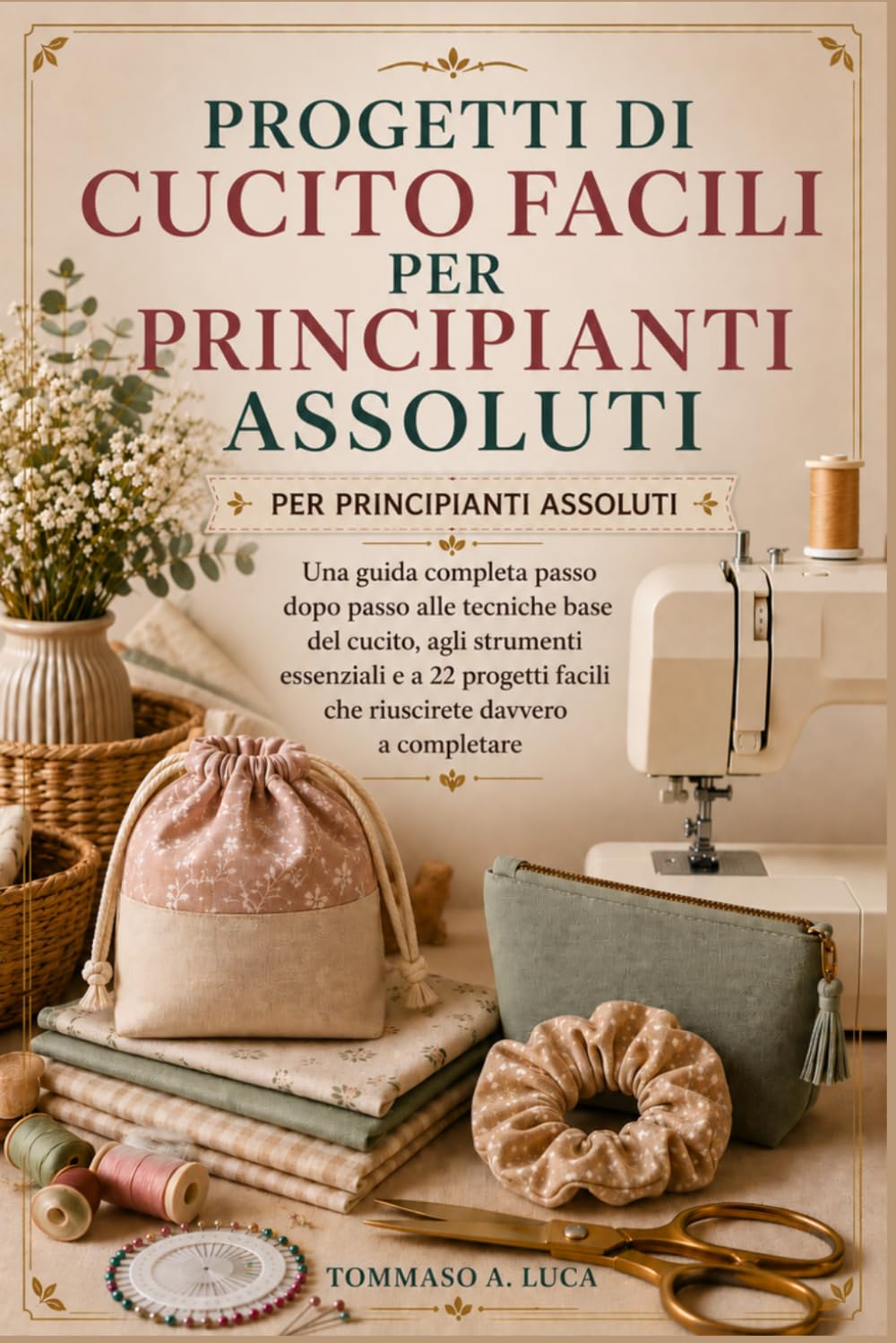 PROGETTI DI CUCITO FACILI PER PRINCIPIANTI ASSOLUTI: Una guida completa passo dopo passo alle tecniche base del cucito, agli strumenti essenziali e a ... facili che riuscirete davvero a completare
