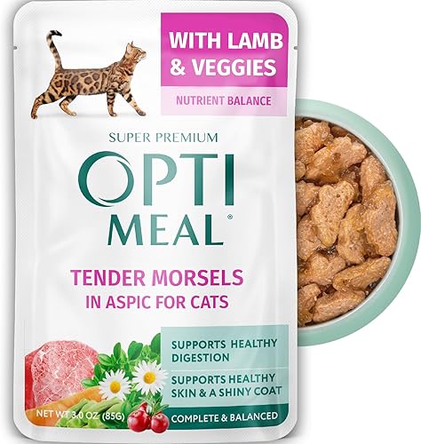 OPtimeal Tender Morsels - Comida húmeda para gatos - Orgullosamente ucraniana - Sabrosa comida húmeda para gatos con bocados tiernos reales, comida