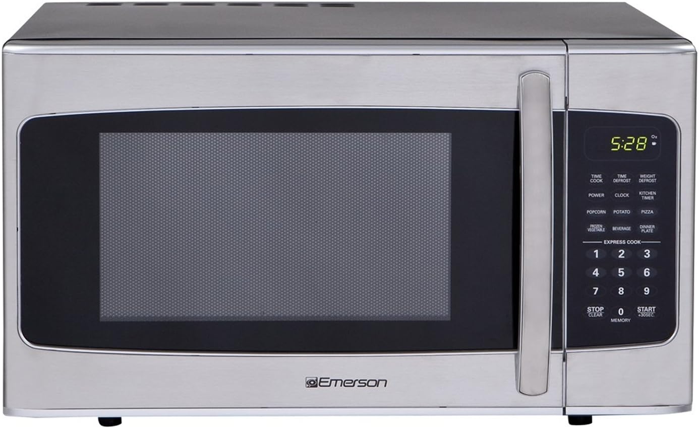 Emerson MWG1337SB, 1.3 CU. FT. 1000 Watt, Touch Control, Stainless Steel Microwave Oven