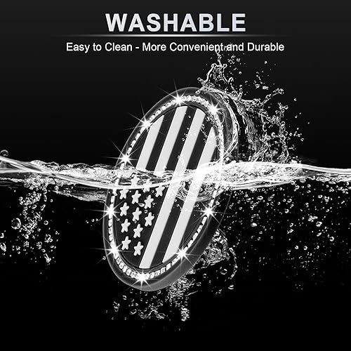 Miniatura 3 de JUSTTOP Portavasos para automóvil, 4 unidades, con diseño de bandera estadounidense, portavasos antideslizantes universales, accesorios interiores