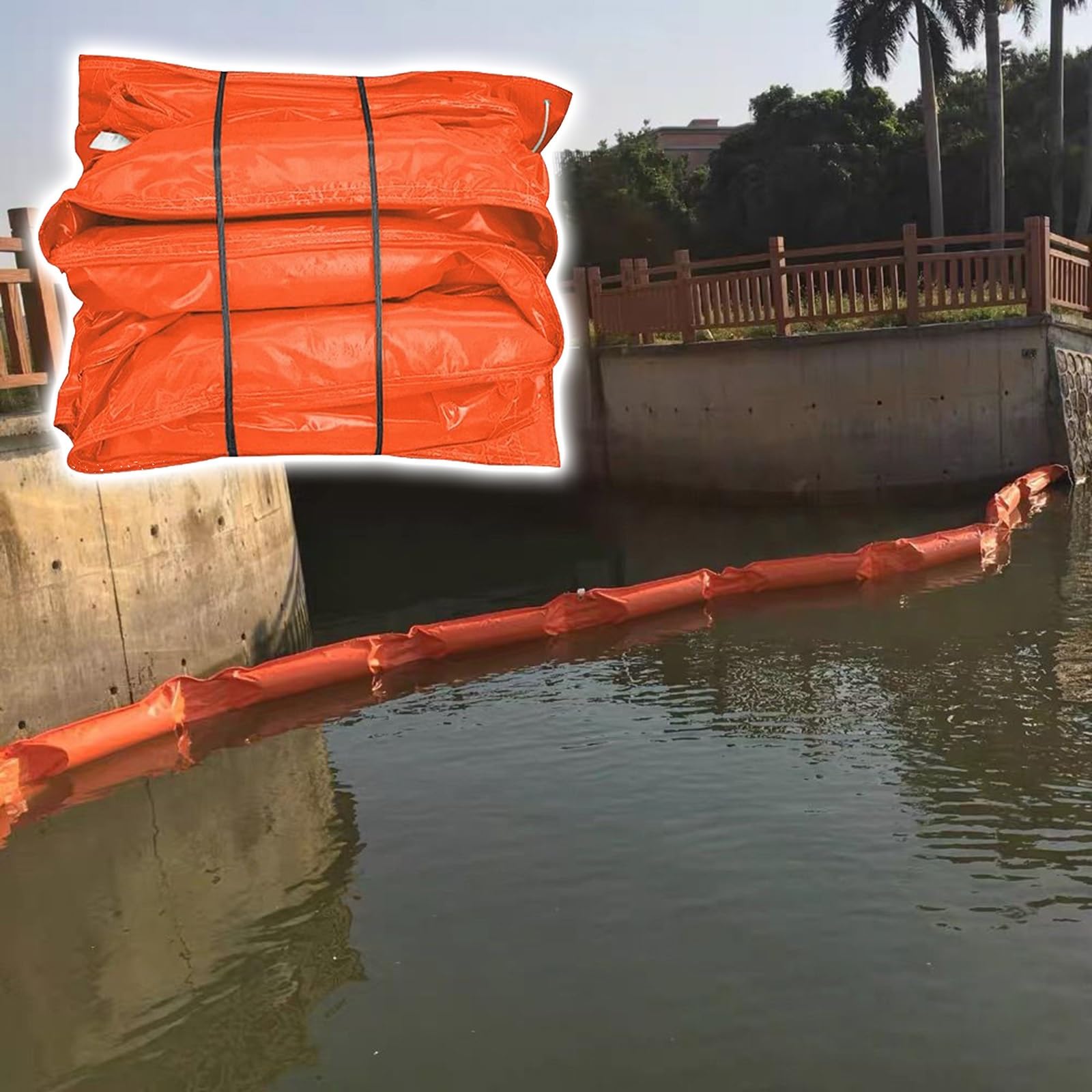 DUANHOZ PVC Oil Boom,PVC Floating Oil Booms for Lakes & Oceans | Reusable High Strength Spill Barrier | 20m (65.6ft) Industrial Pollution Control Fence | Durable PVC Oil Containm