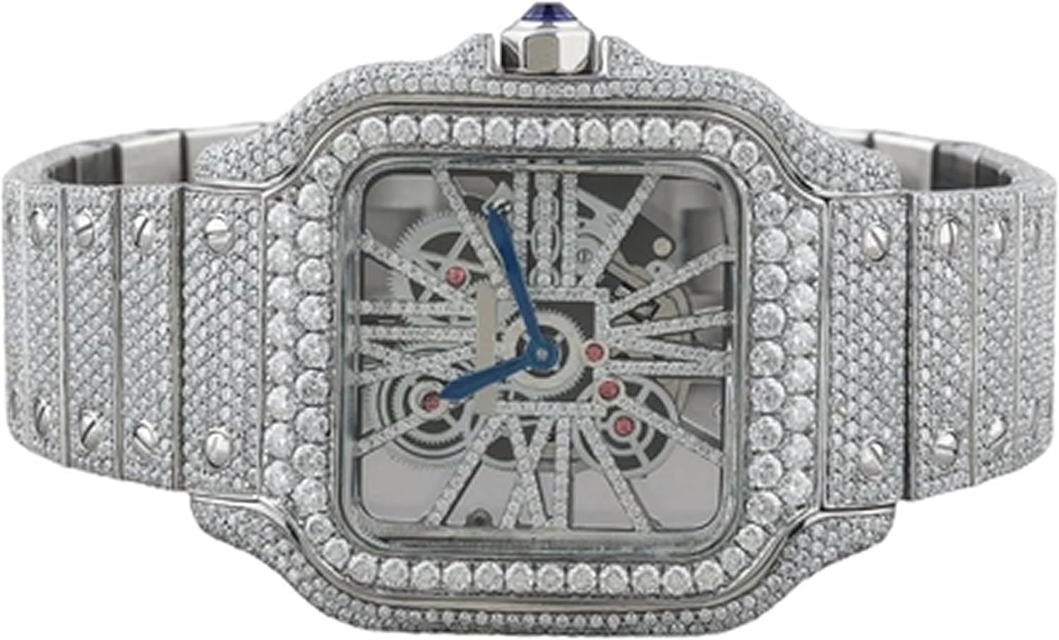 Luxury Moissanite Diamond Iced Out Skeleton Watch for Men