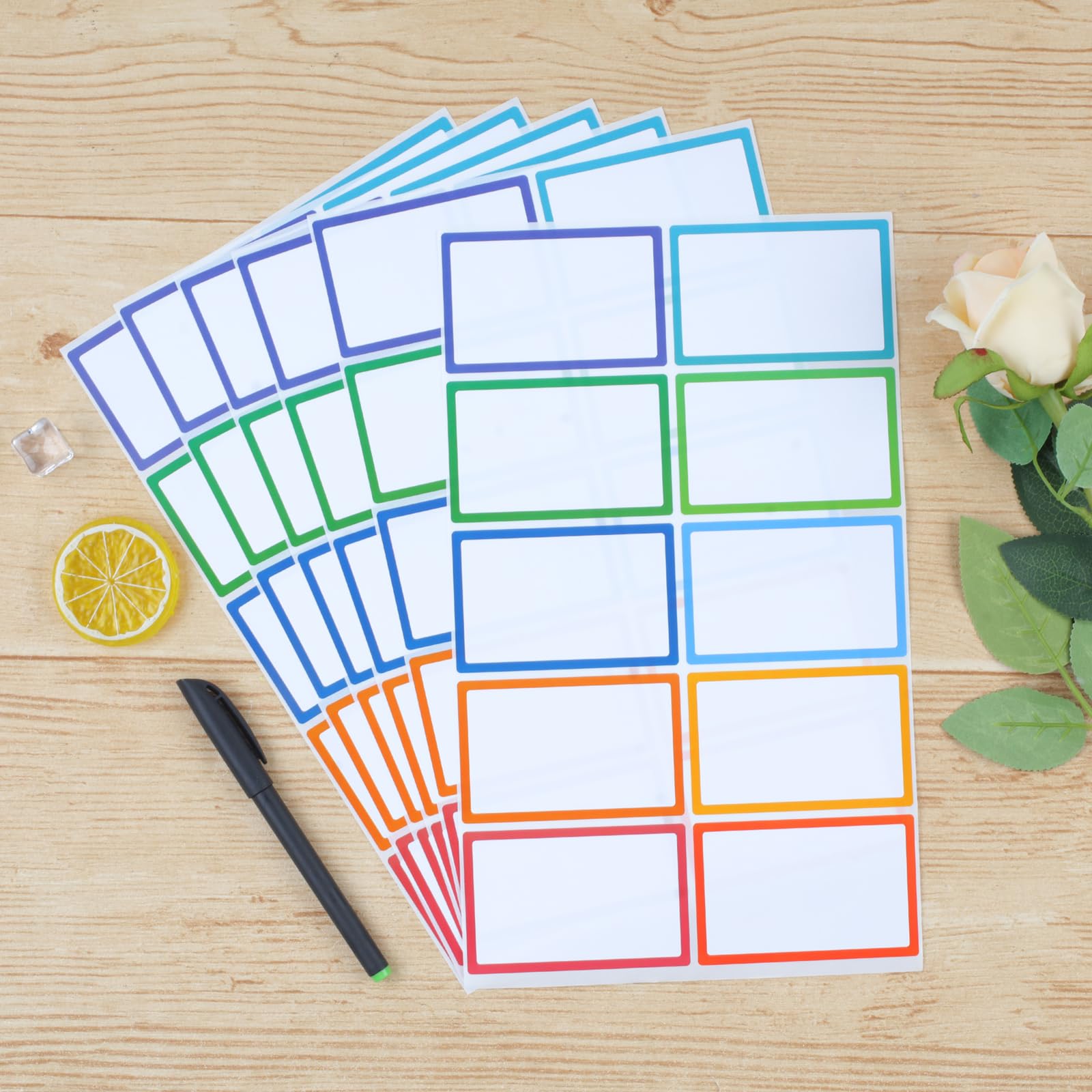 Utron Namensschilder, blanko, für Whiteboards, Schließfächer, Kühlschrank, Schule, Büro, Zuhause, 8,9 x 5,7 cm, 500 Stück