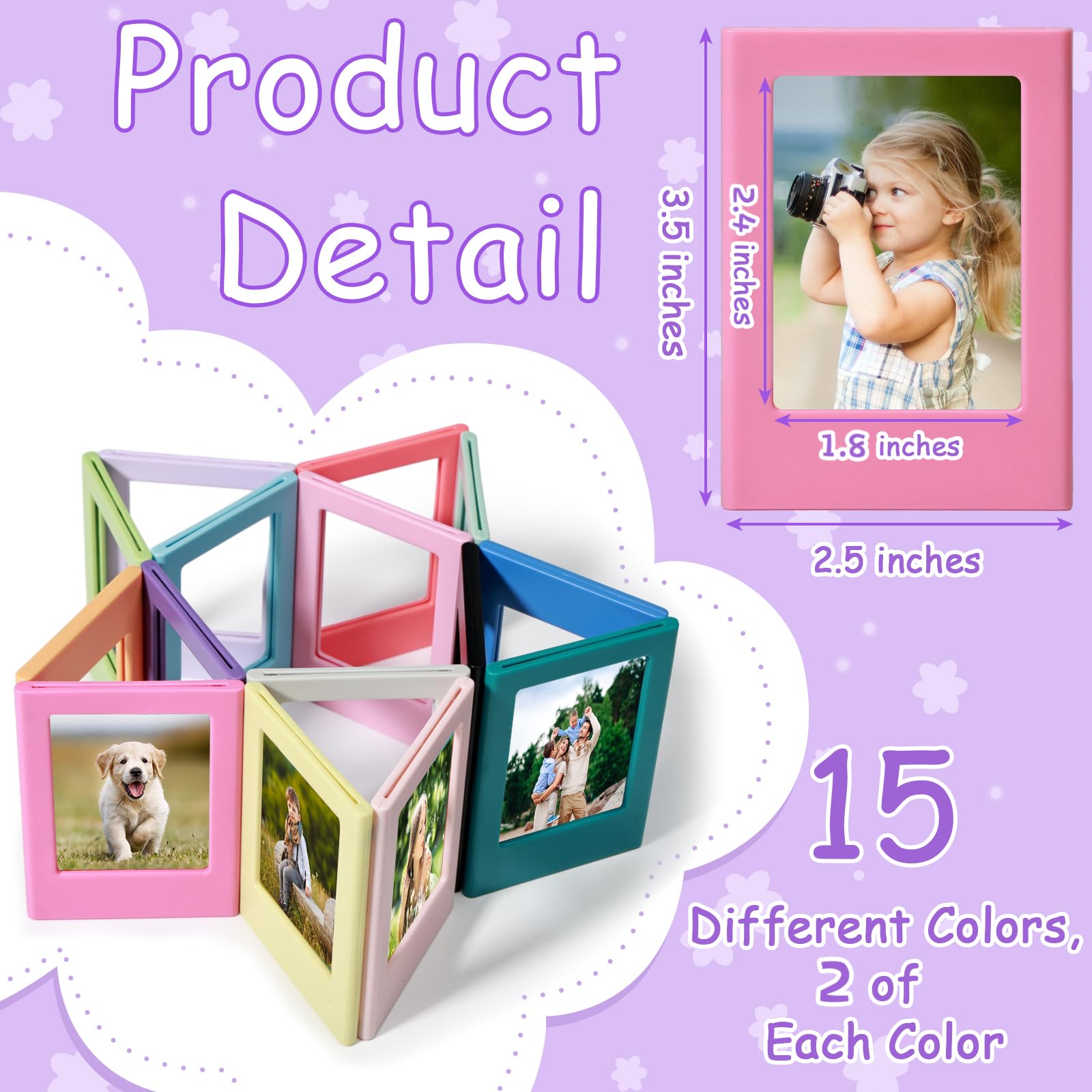 Mini Tabletop Frame 30-Pack Magnetic Photo Frames For Fujifilm Instax ...