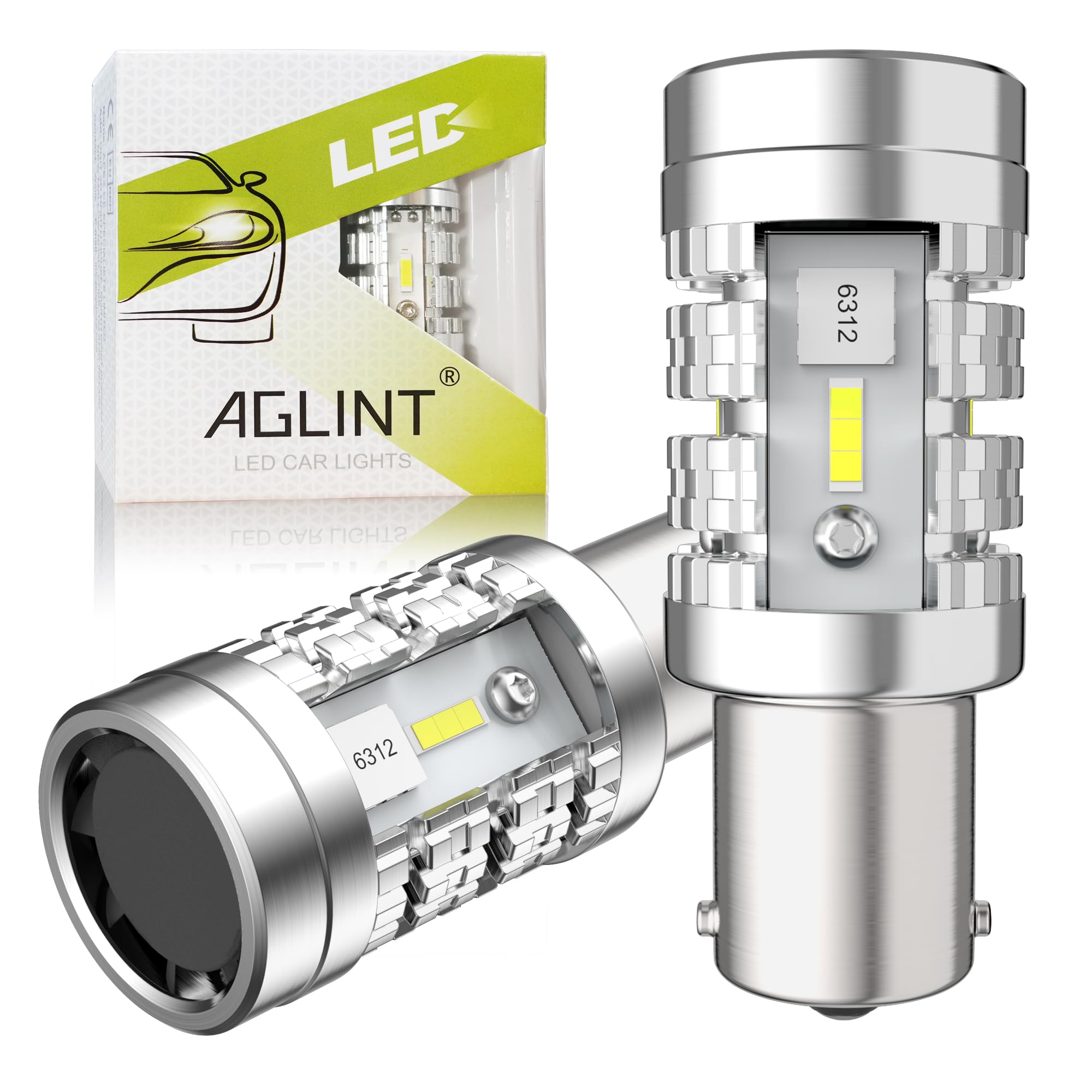 AGLINT P21W 1156 LED 24SMD BA15S Feux Arrière Voiture DRL Stationnement Clignotants Feu Recul