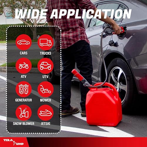 Vista 59 de Bomba TERA PUMP TREP01-T de transferencia de líquido, de combustible, multiusos, de baterías, con control de flujo de parada rápida.