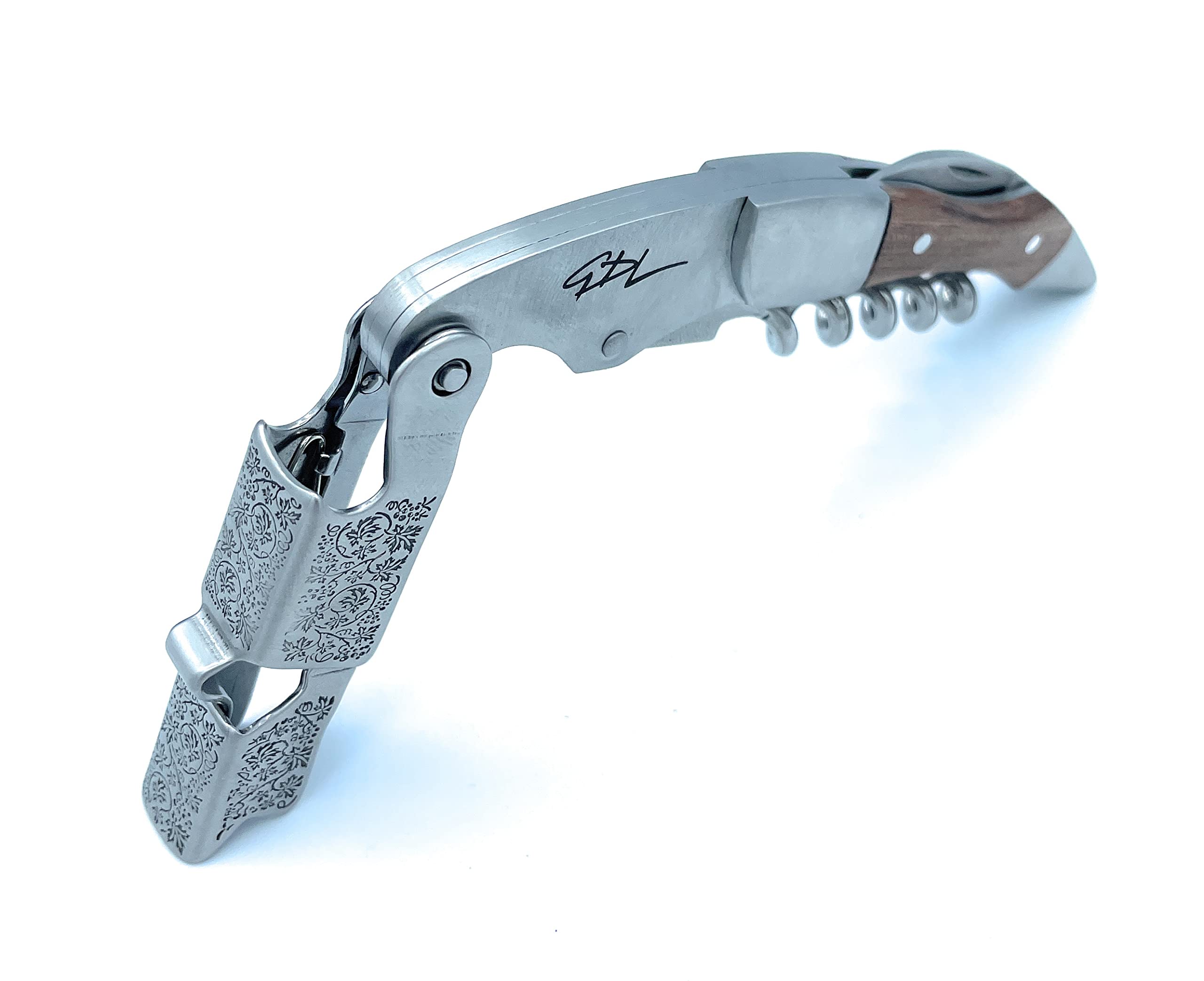 Cavatappi Professionale In Acciaio Inox Con Manico Legno - Elegante, Compatto, Con Scatola Rigida - Foto 2