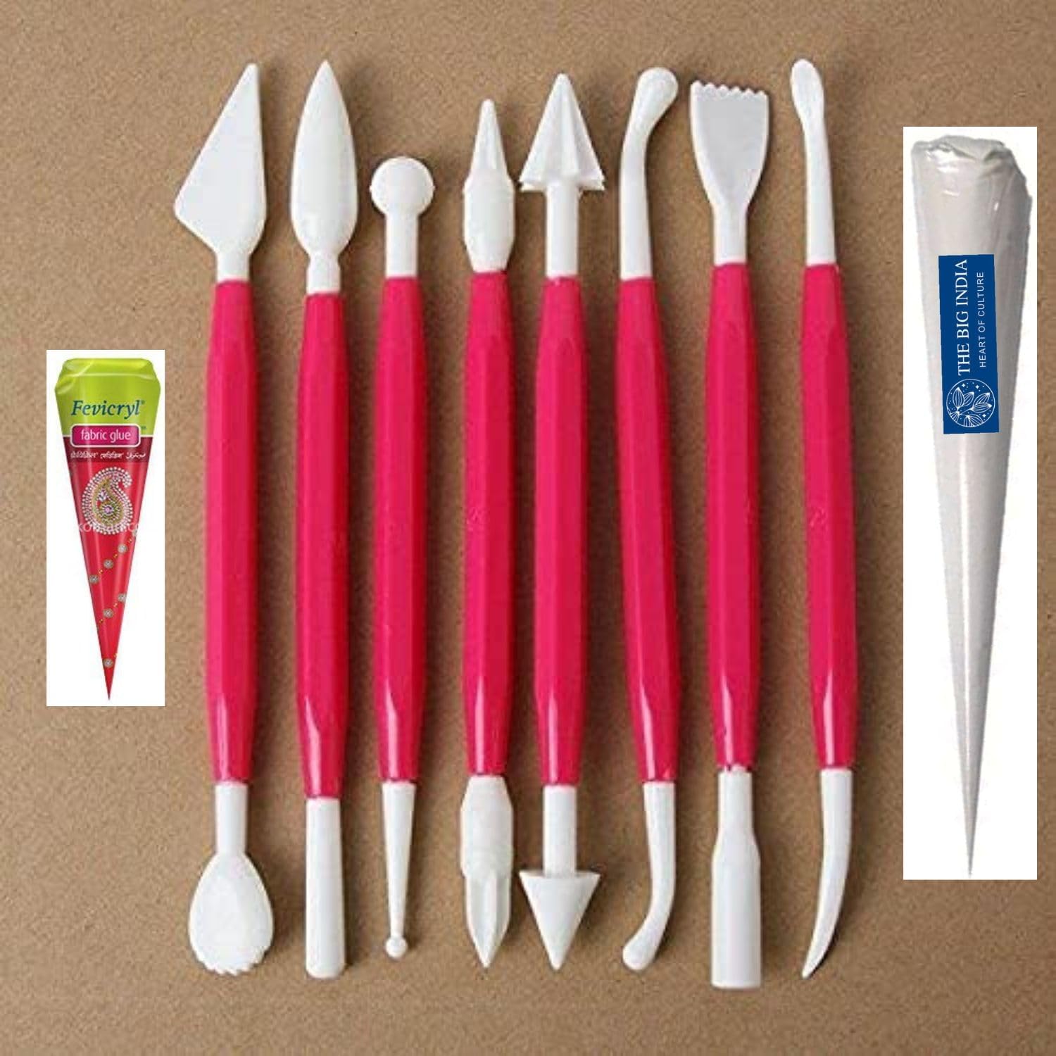 Plastic Ceramic Pottery Tools Set of 8, Carving Double Heads Clay Modelling, Sculpting, Shaping, Fondant Cake Decorating, Polymer Tools for Art & Craft Supplies for Kids, Artist