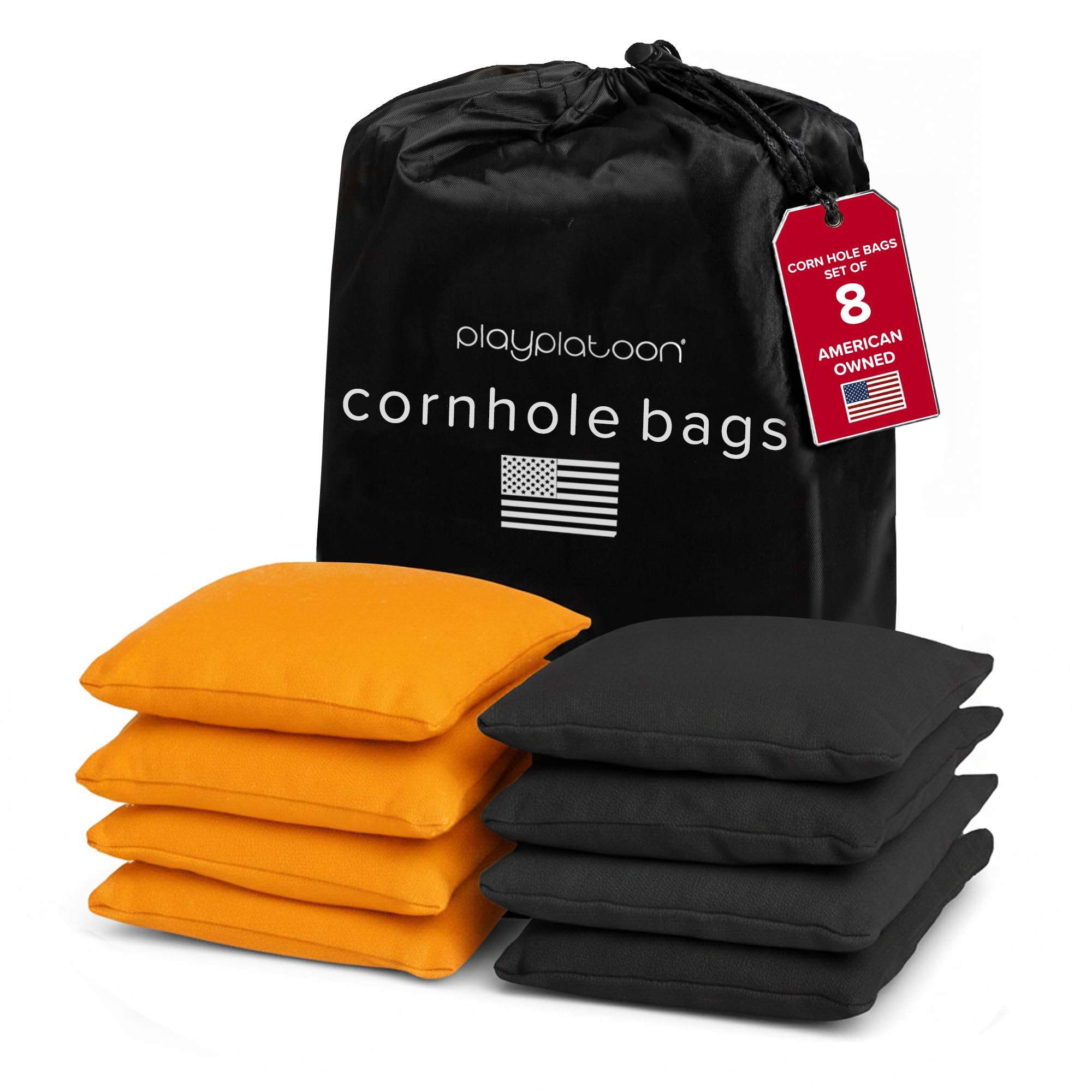 Play Platoon Cornhole Bags Set of 8 Regulation Size &amp; Weight Duck Cloth
