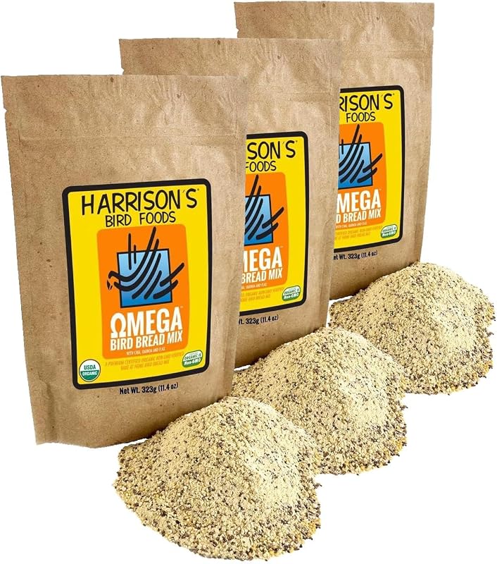 Mistura para Pão de Aves Orgânica com Ômega, Chia, Quinoa e Linhaça Harrison's Bird Foods – Pacote com 3 de 323 g