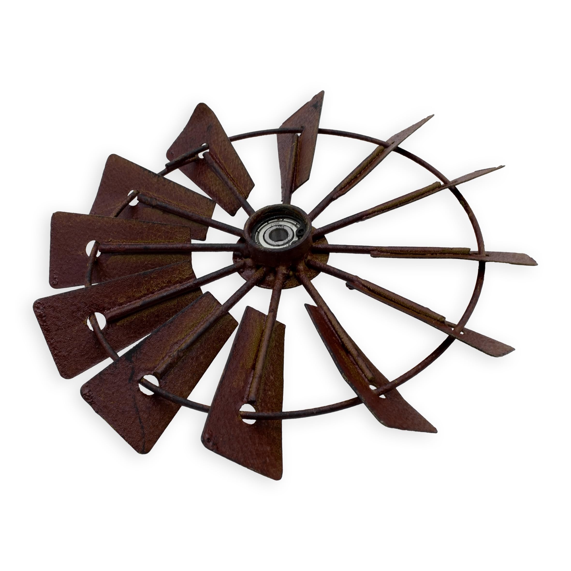 Moulin à vent en métal rouillé avec girouette – 120 x 17 cm – Décoration de jardin – Décoration de jardin – Décoration de jardin – Carillon éolien résistant aux intempéries