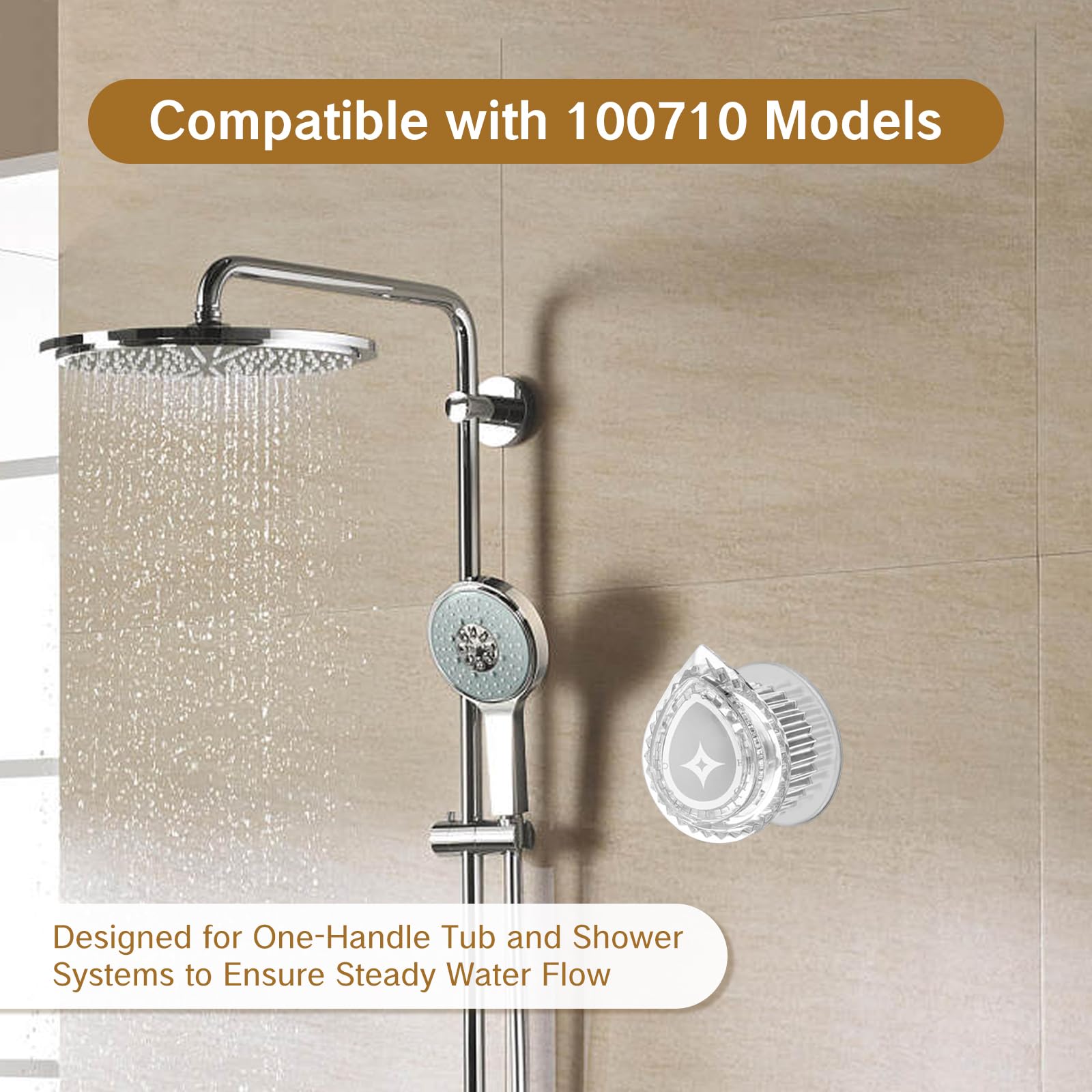 Artibetter 2-Pack Universal Shower Faucet Handles – Transparent ABS Knobs For Bathtub & Bathroom Sink, Easy DIY Install