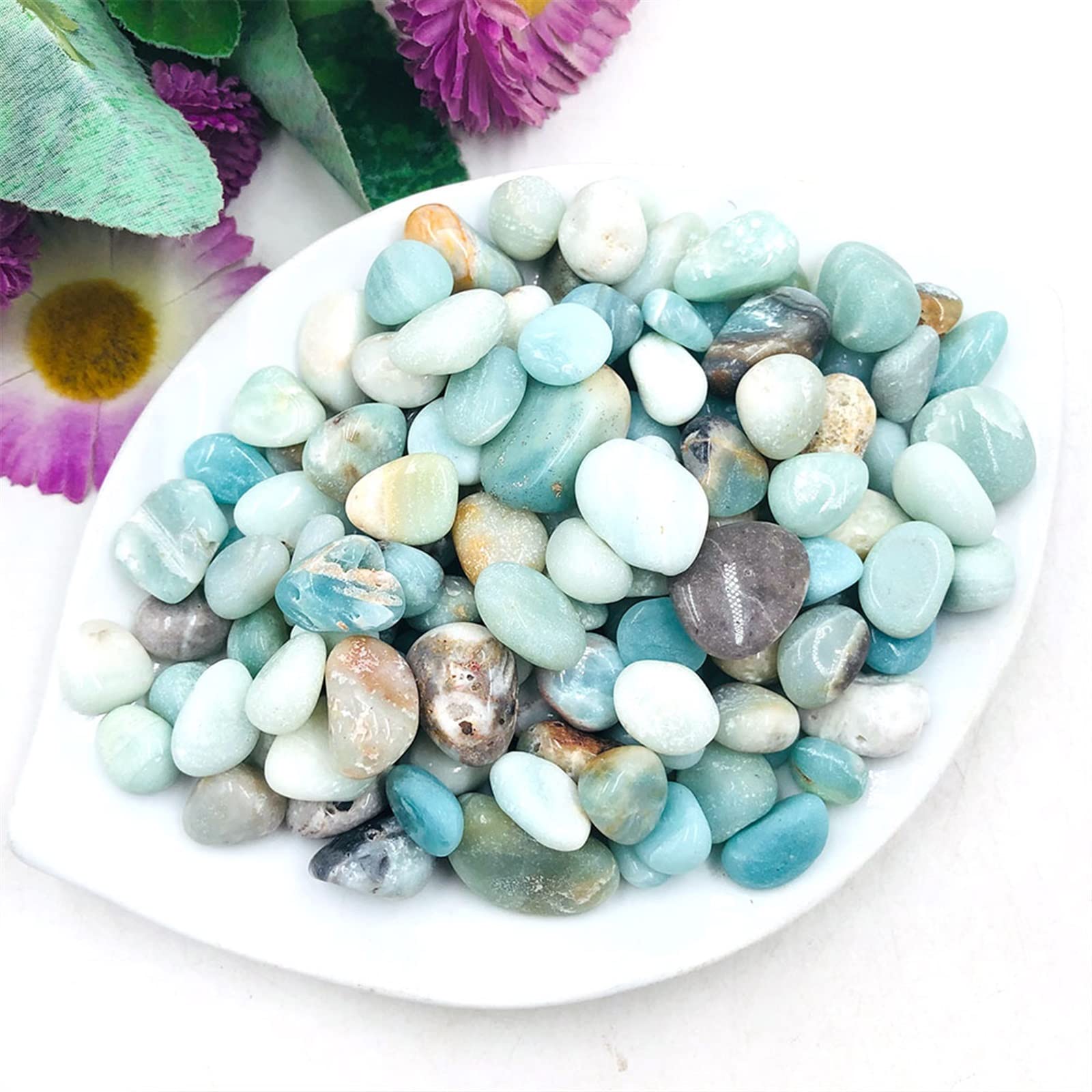 50 g/Paquete de calcita del Caribe, Piedra Natural, Grava, Cristales de Cuarzo, decoración de la habitación del hogar, Acuario, pecera, jardín Inicio Colecciones