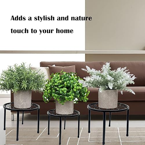 Miniatura 4 de HAINARverS Soporte de metal para plantas, paquete de 5 unidades, soporte de hierro resistente a la corrosión, soporte redondo de exhibición