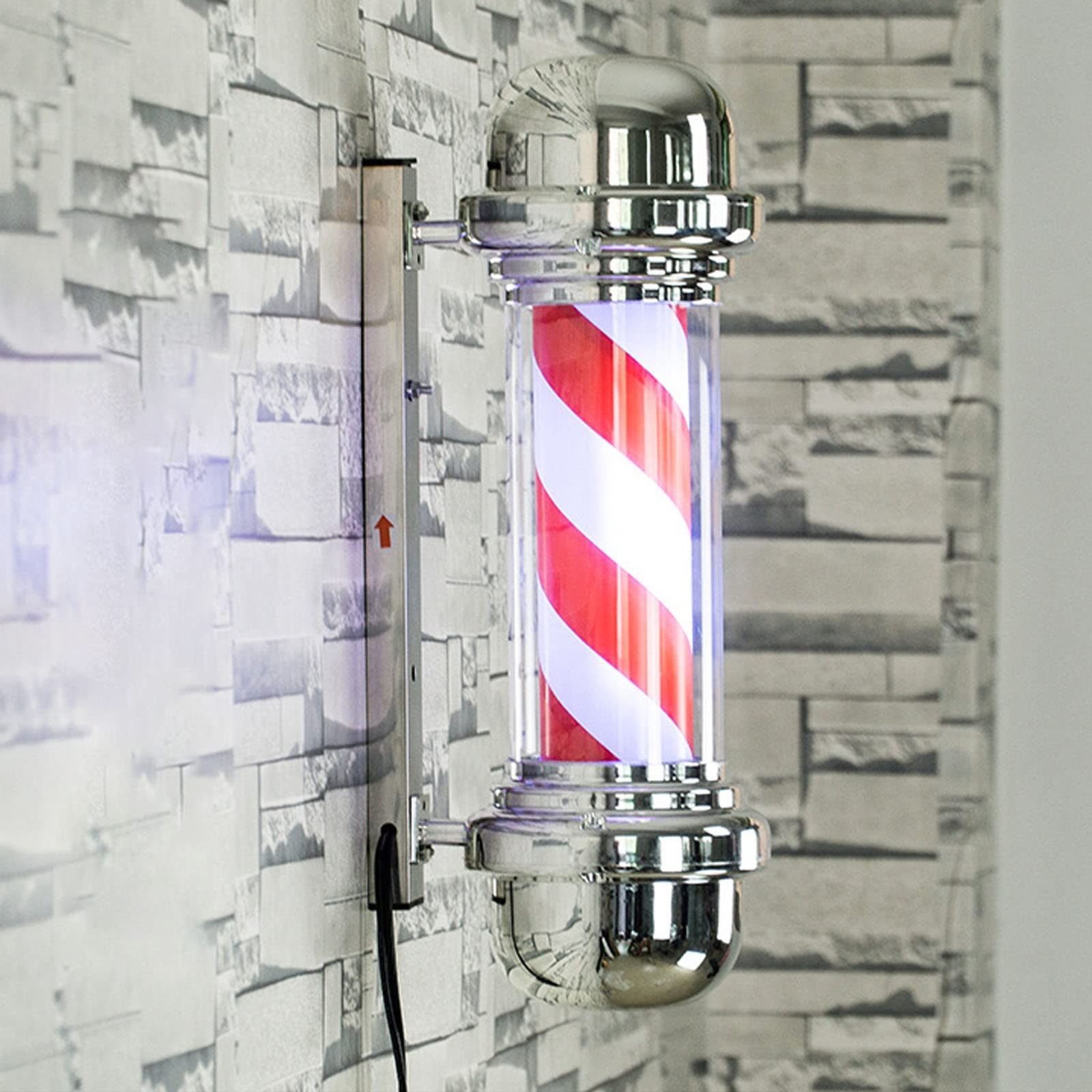 Poste De Luz LED para Peluquería, Peluquería, Barbería, Cartel Abierto, Iluminado, Rojo, Blanco, Azul, Rayas, IP54, Resistente Al Agua, Ahorra Energía (Color : E)