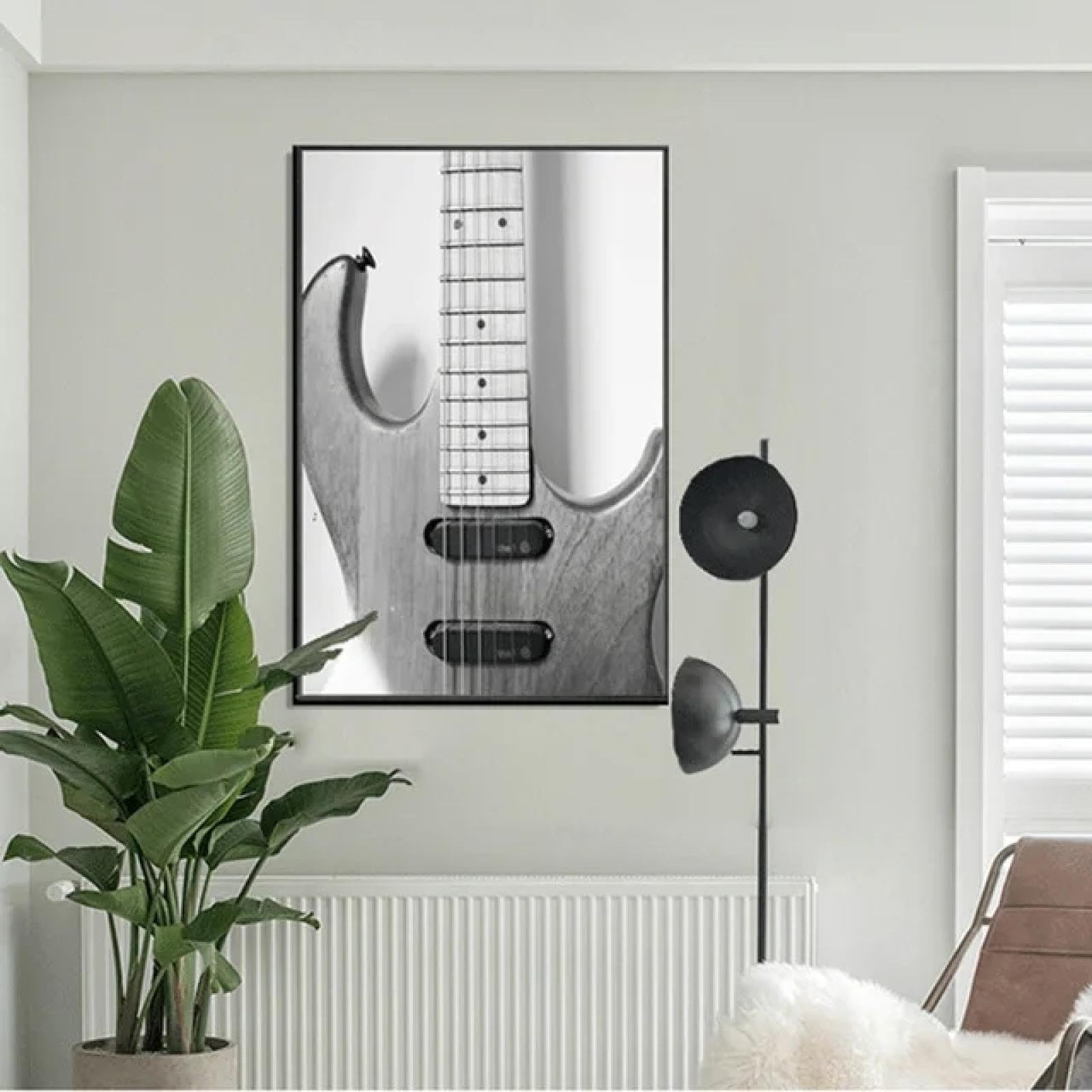 BMGKYAGL Vintage płyty winylowe muzyka gitara plakaty wydruki na płótnie obrazy dekoracje do salonu 70 x 100 cm 3 ramki