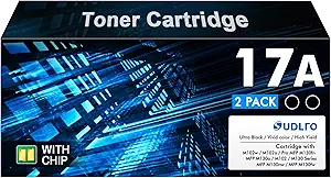SUDLTO Compatible 17A Toner Cartridge Replacement for HP 17A CF217A Compatible with Laserjet Pro M102w M130nw M130fw M130fn M102a M130a Pro MFP M130 M102 Series Printer (Black, 2-Pack)