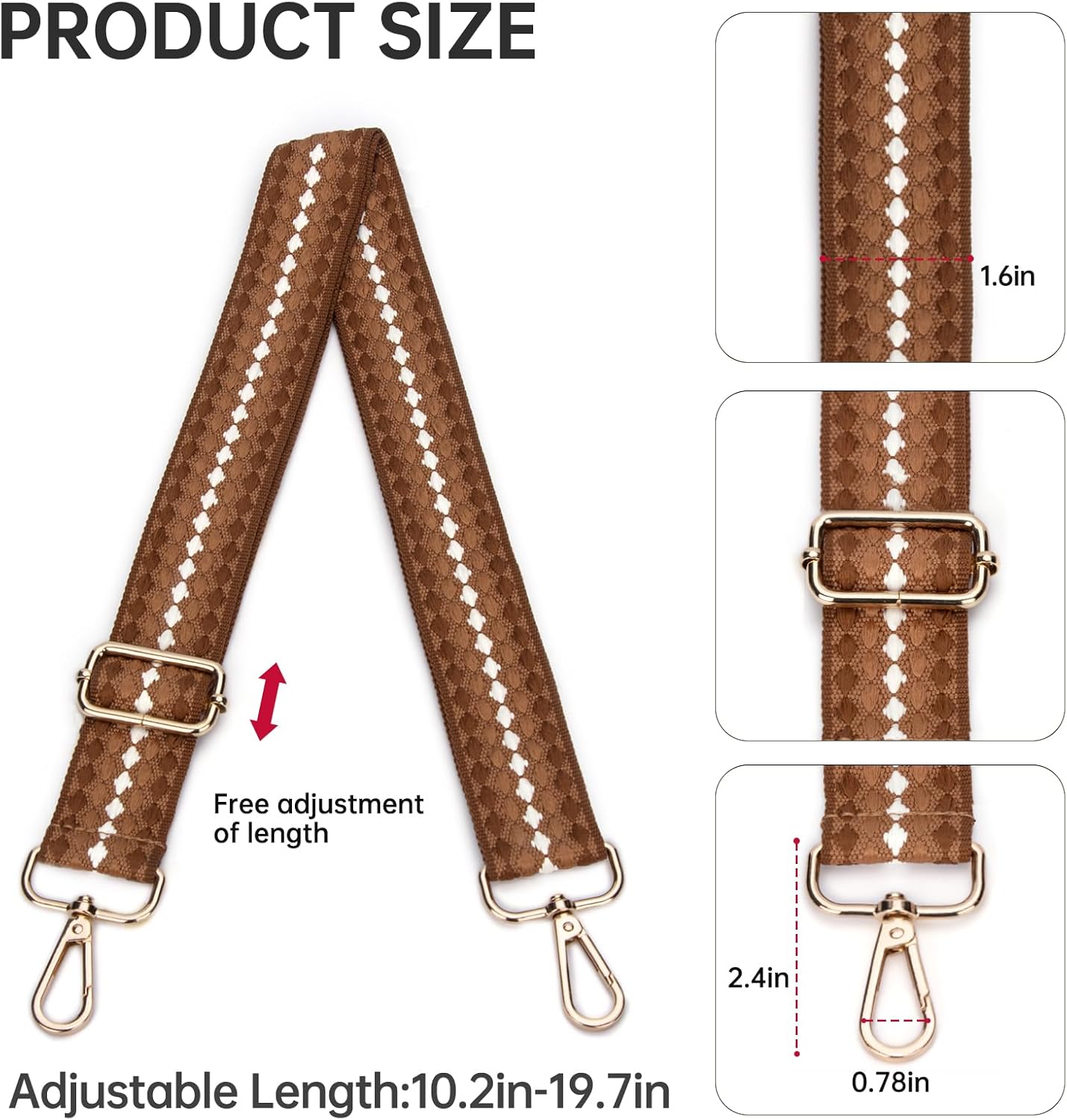 Purse Straps Replacement Crossbody Wide Bag Strap for Purses Adjustable Shoulder Straps for Women Handbags - Image 2