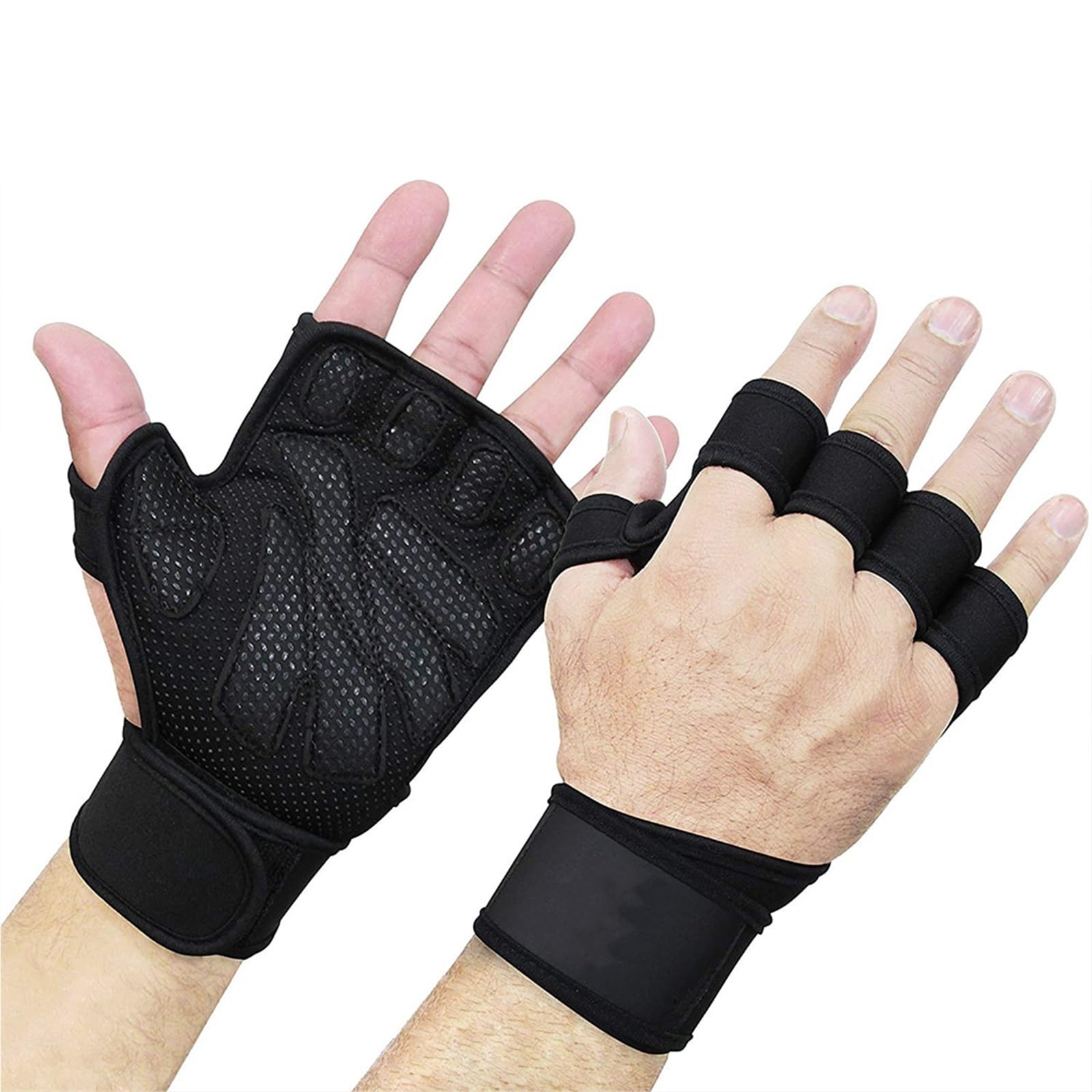 Guanti Da Fitness Guanti da allenamento for sollevamento pesi con supporto for il polso, guanti da palestra regolabili, antiscivolo for uomo e donna Per Il Fitness