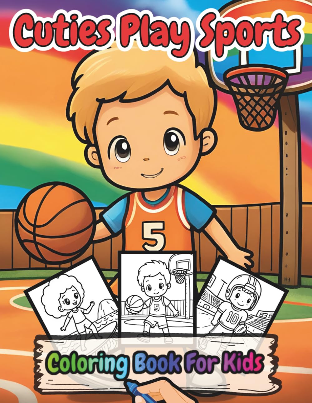 Cute Sports kids Coloring Book: Fun Offline Children's Book