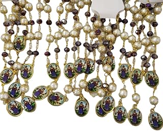 Bulk 12 Pc crystal Santo Niño de Atocha (holy infant of atocha) car auto rosary with Gift Bag Perfect for First Communions, Baptism,Shower/Religious gift /