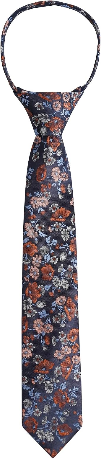 Alizeal Boys Unique Floral Tie and Pre-tied Adjustable Necktie for Kids