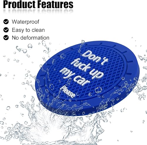 Miniatura 4 de 4 posavasos para automóvil, Don't Fuck Up My Car Please, portavasos antideslizante universal integrado decorativo divertido, accesorios interiores