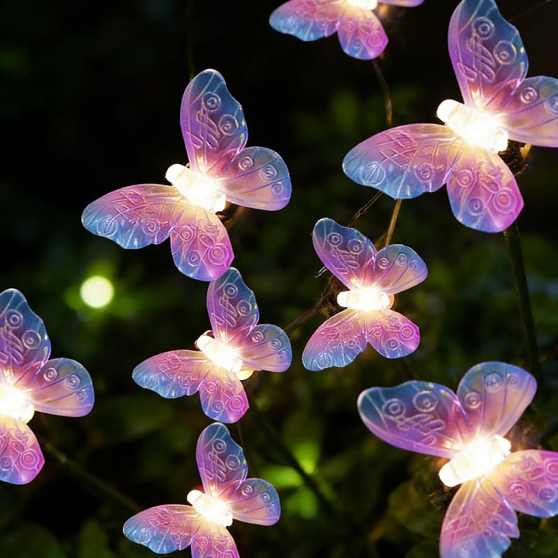 DAZZTIME Catena Luminosa a Forma di Farfalla,20 LED Lucine a Forma di Farfalla 3m,LED Catena Luminosa,Luce a Forma di Farfalla,per Giardino,Balcone,San Valentino,Matrimonio,Festa,Natale
