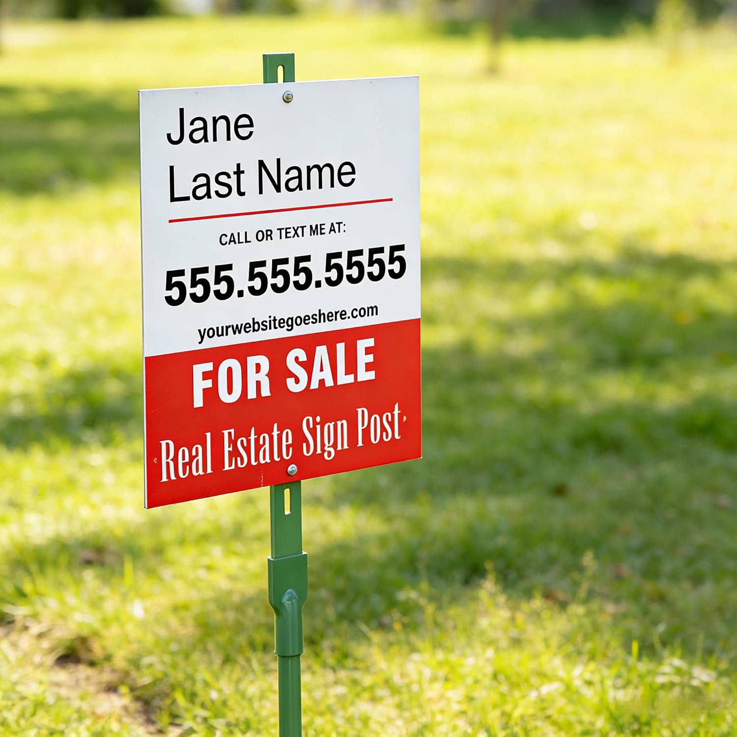 4 Pack Metal Yard Sign Stakes, Heavy Duty 36" Rustproof Waterproof Black Sign Holder, Pieces just Push Together Stand for 7" to 14" Signs, for Outdoor Lawn, Garden, Parking Lots & Street Advertising