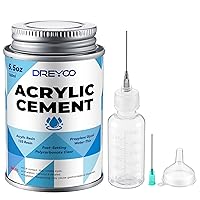 Vista 1 de Dreyoo Cemento acrílico de 5.5 onzas con botella aplicadora, 2 agujas, 1 herramienta de limpieza de aguja y 1 embudo, pegamento acrílico