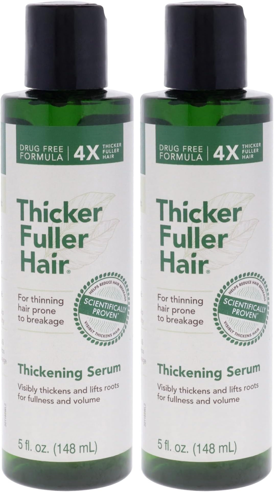 Hair Thickening Serum Advanced Thickening Solution - 5oz - Thickens & Lifts Roots for Fullness & Volume - Mongongo & Green Coffee Oils Fortify Hair & Reduce Breakage (Pack of 2)