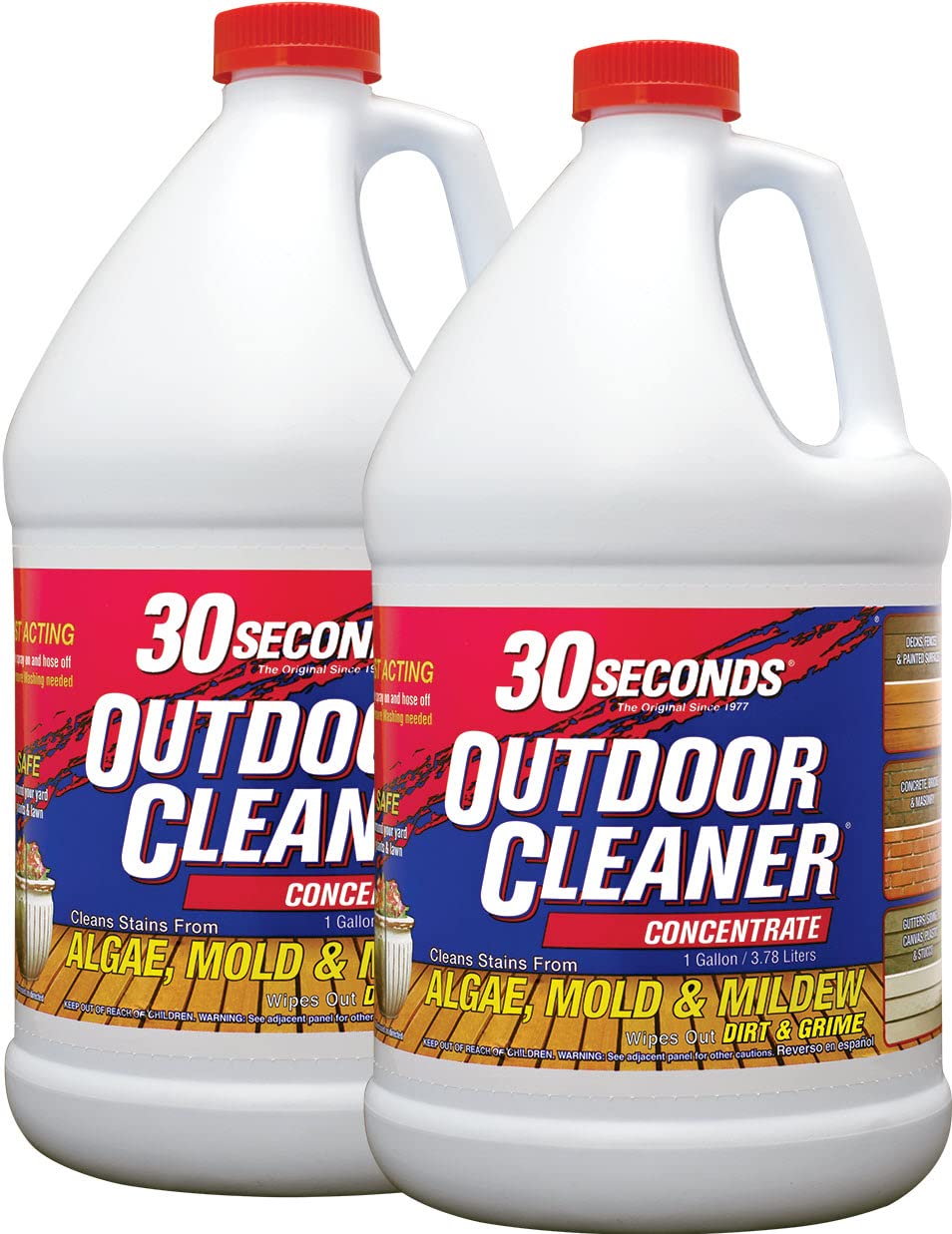 30 SECONDS Outdoor Mold & Mildew Cleaner & Stain Remover Concentrate | 128 fl. oz. | 2 Pack