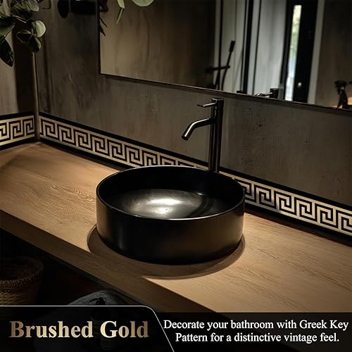 Miniatura 3 de funlife Adhesivos para borde de pared con patrón de Grecia, autoadhesivo para zócalo de pared, línea de cintura para espejo de tocador de pared de