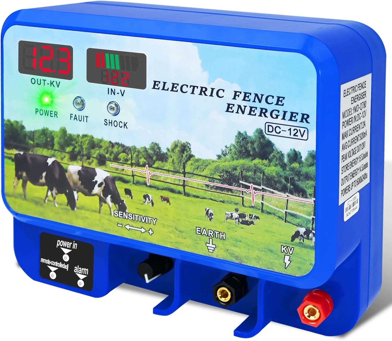 Electric Fence Charger, 15.5 Joules 600 Acres, AC DC 2 in 1