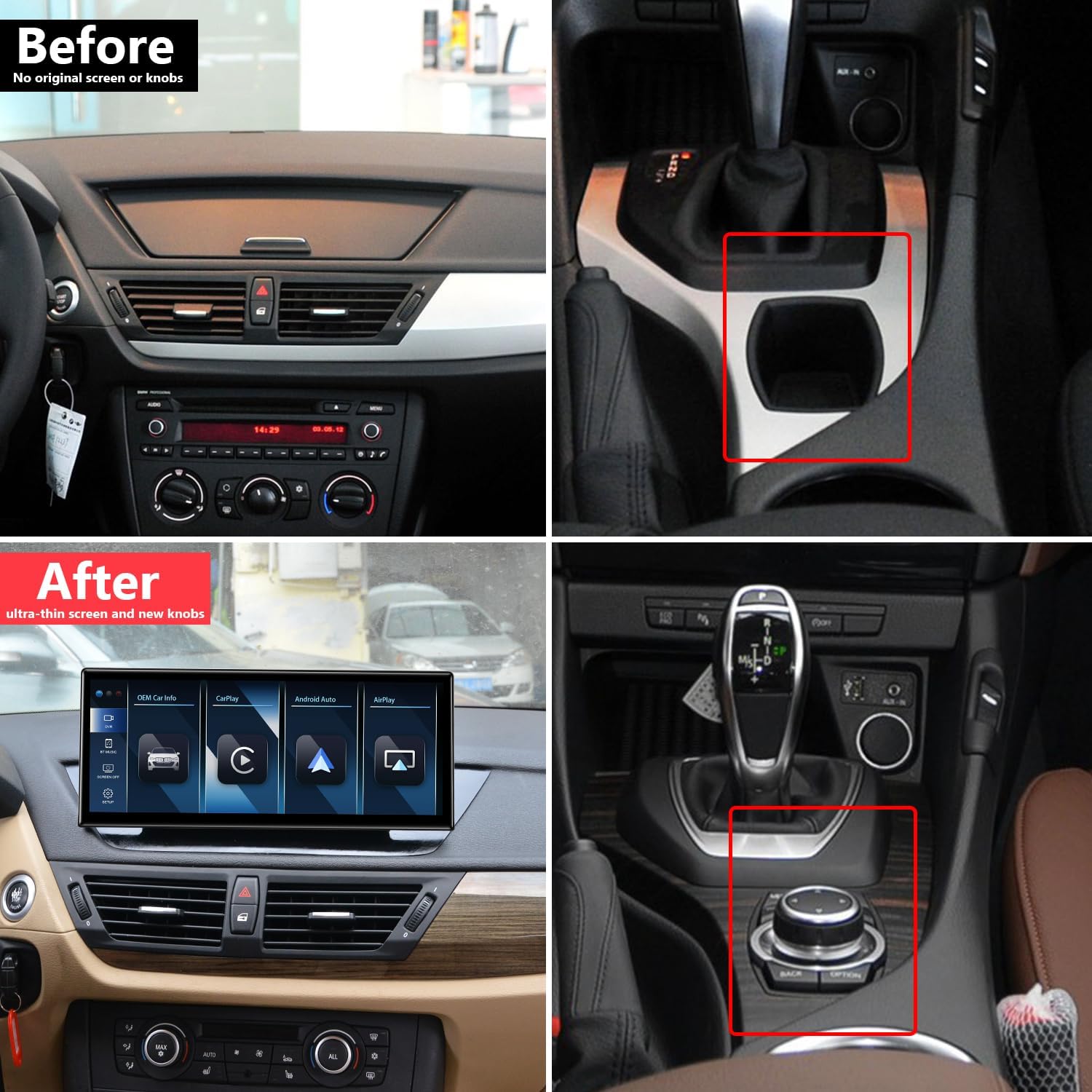 12.3 - Inch Ultra - Thin Linux Screen for BMW X1 E84 (2009-2015), Compatible with 4PIN CIC, Support Wireless and Wired CarPlay & Android Auto & Mirror Link