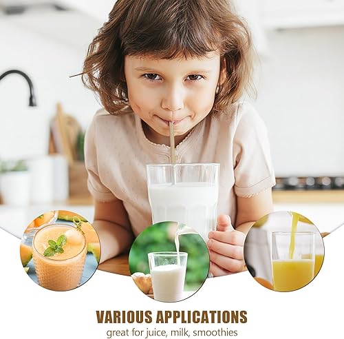 Miniatura 5 de HANSGO Sugarcane Straws, 200PCS Drink Straws Disposable for Hot Cold Drinks, Coffee, Cocktail, Juice Home Favor, The Beach Party, Natural Brown 200