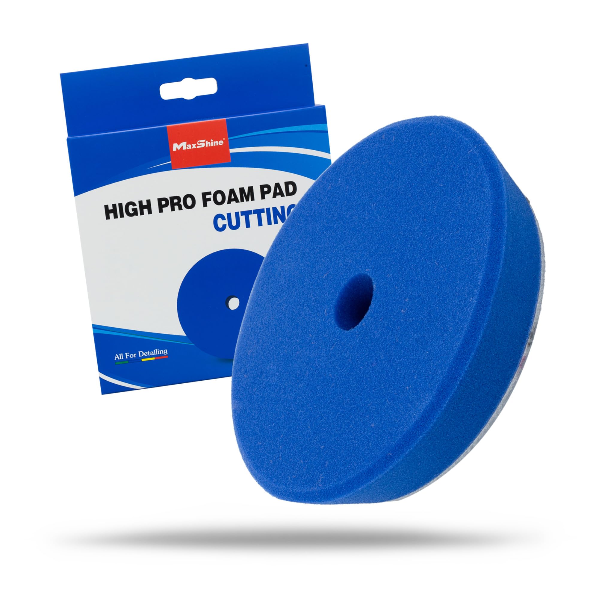 Maxshine 6” Universal High Pro Cutting Foam Pad – Compatible with DA & Rotary Polishers – Professional Detailing Pad for Swirl & Oxidation Removal – Washable & Reusable – Hook & Loop Backing