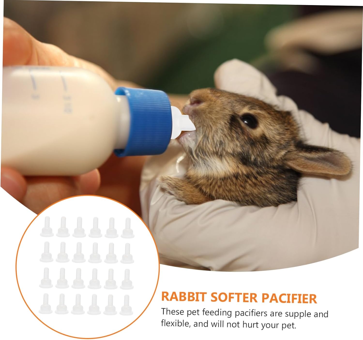 40Pcs Silicone Pet Nursing Nipples Food Grade Pacifiers for Rabbits and Chinchillas Lightweight and Portable Feeding Bottles for Kittens and Pets