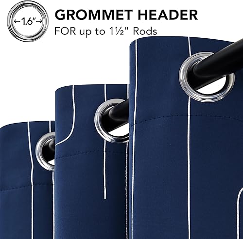 Miniatura 8 de Deconovo Cortinas de dormitorio de 63 pulgadas de largo, cortinas con bloqueo de luz, paneles de cortina de ventana con ojales, cortinas estampadas