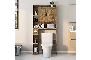Over The Toilet Storage Cabinet In Rustic Brown - Farmhouse Bathroom & Laundry Space-Saving Solution