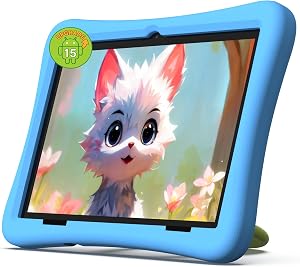 2026 Upgraded Kids Tablet 10 Inch, Android 15 Tablet for Kids with 8-Core, 12(4+8) GB RAM 64GB Storage, EVA Shockproof, Parental Control, Kids Space, WiFi, BT, Plimpton Kids20 - Blue