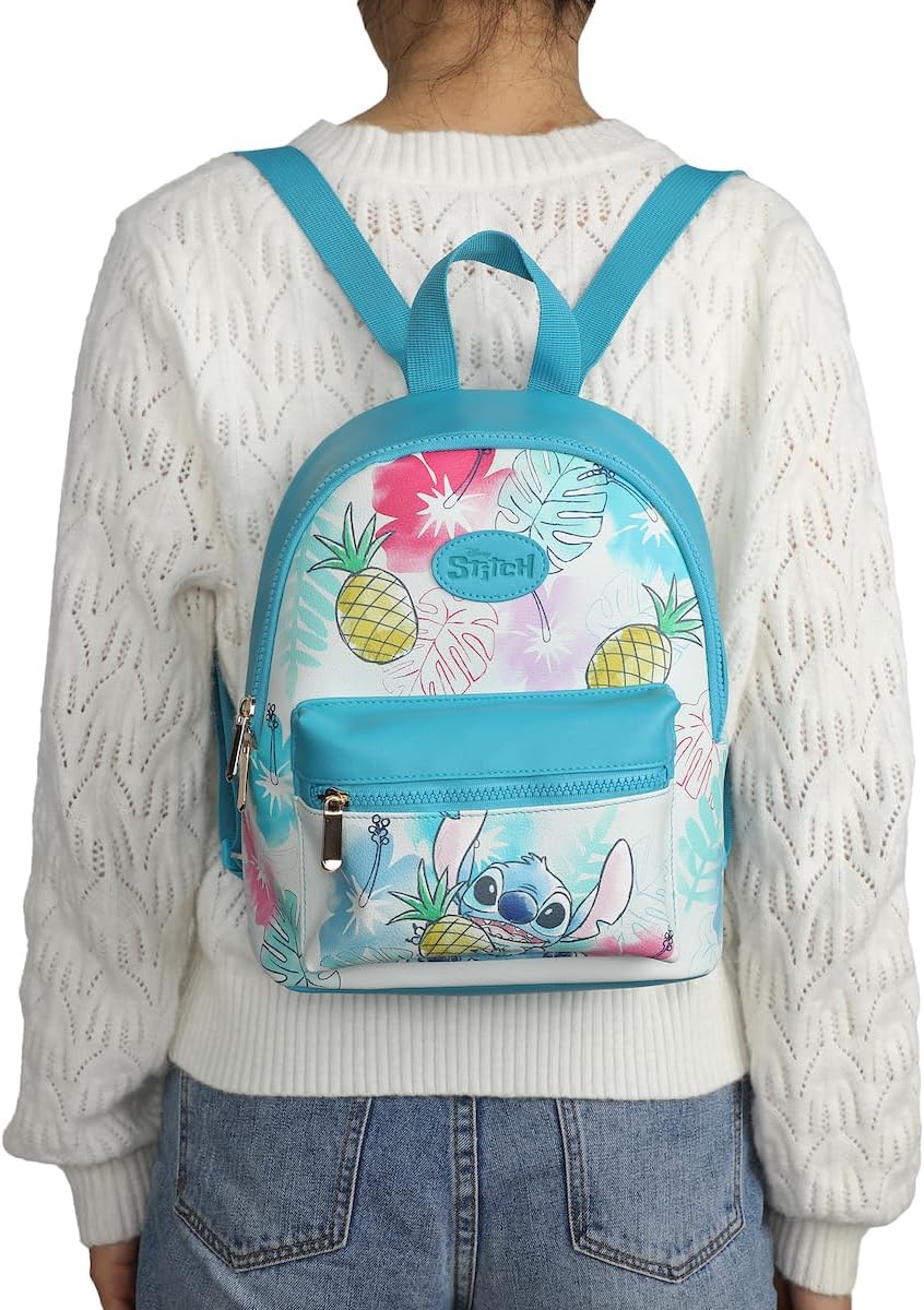 Bioworld Lilo & Stitch Stitch With Pineapple Faux Leather 11.5" Mini Backpack