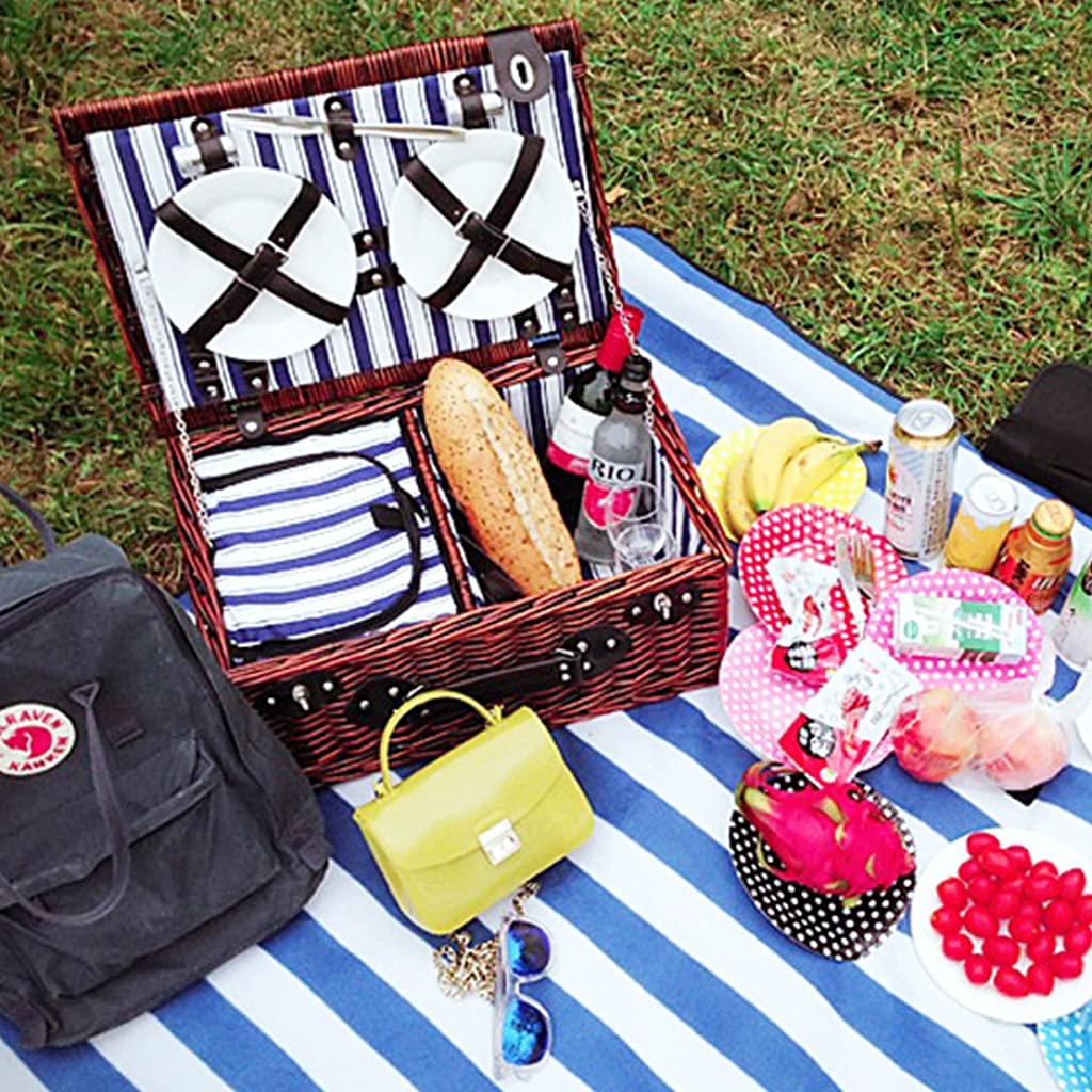 Canasta De Picnic Al Aire Libre Canasta De Almacenamiento De Vajilla para Acampar Caja De Aislamiento, Canasta De Comida De Picnic Portátil Equipo De Picnic (Color : Brown, Size : 46x31x20cm)